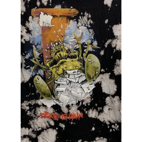 Metallica Sz Med Life is Pain Bravado Death Is Pain Graphic Tee Black Acid Wash - Picture 4 of 8